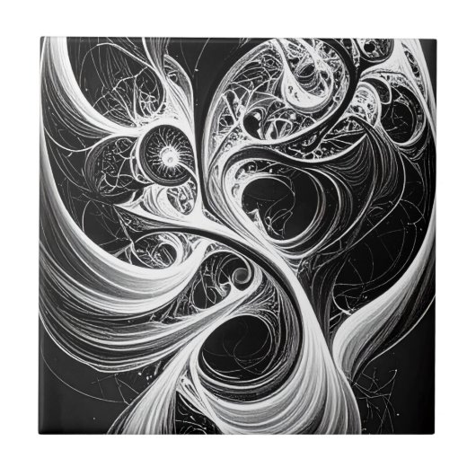 Abstract Mind Network Art Keramische Tegel Tegeltje (Voorkant)