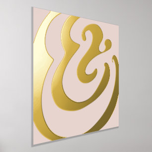 Abstract minimaal Blush Pink Gold Folie Afdrukken