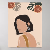 Abstract minimaal Poster Woman Boho Chic (Voorkant)