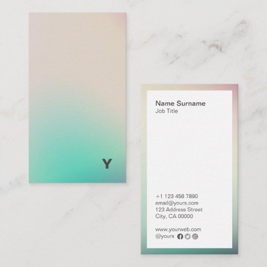 Abstract minimaal verloopverticaal Visitekaartje (Voorkant / Achterkant)