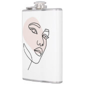 Abstract minimaal vrouw enkele lijn art 2 heupfles (Links)