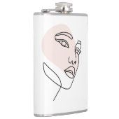 Abstract minimaal vrouw enkele lijn art 2 heupfles (Rechts)