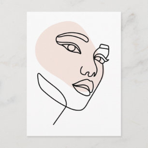 Abstract minimaal vrouw enkele lijn art Stone 2 Briefkaart