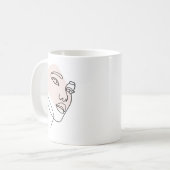 Abstract minimaal vrouw single line art koffiemok (Voorkant links)