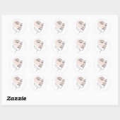 Abstract minimaal vrouw single line art ronde sticker (Vel)