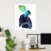 Abstract minimaal Waterverf Poster schilderen (Thuiskantoor)