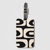 Abstract minimaal zwart en crème uit de Middeleeuw Bagagelabel (Voorkant (verticaal))