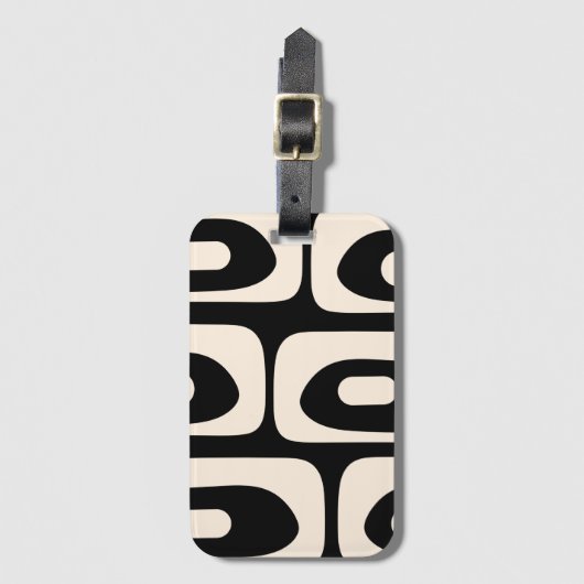 Abstract minimaal zwart en crème uit de Middeleeuw Bagagelabel (Voorkant (verticaal))