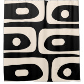 Abstract minimaal zwart en crème uit de Middeleeuw Douchegordijn (Voorkant)