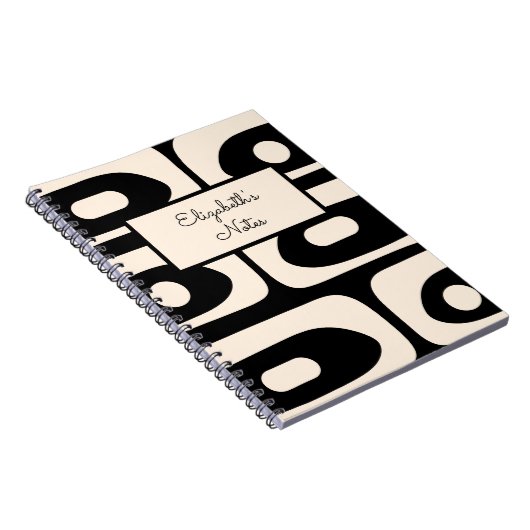 Abstract minimaal zwart en crème uit de Middeleeuw Notitieboek (Rechterzijde)