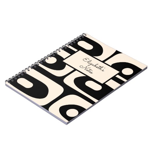 Abstract minimaal zwart en crème uit de Middeleeuw Notitieboek (Linkerzijde)