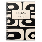 Abstract minimaal zwart en crème uit de Middeleeuw Notitieboek (Voorkant)