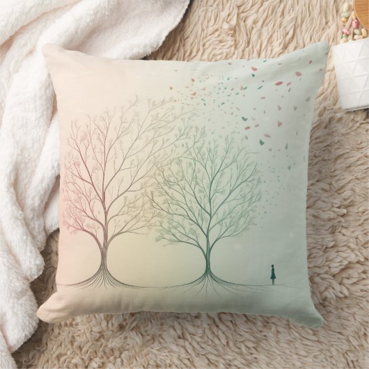 Abstract Minimal Tree of Life Pillow Pastel Kussen (Deken)