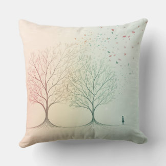 Abstract Minimal Tree of Life Pillow Pastel Kussen