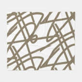 Abstract minimalisme Chocolade Lines White Blanket Fleece Deken (Voorkant (Horizontaal))