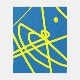 Abstract minimalisme gele lijnen blauwe deken