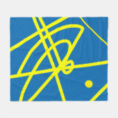 Abstract minimalisme gele lijnen blauwe deken (Voorkant (Horizontaal))