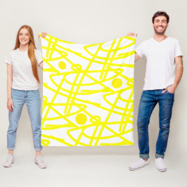 Abstract minimalisme Gele lijnen Witte Blanket Fleece Deken
