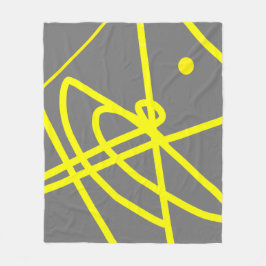 Abstract minimalisme Gele linnen Grijze Blanket Fleece Deken