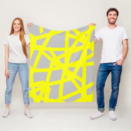Abstract minimalisme Gele linnen Grijze Blanket Fleece Deken