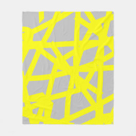 Abstract minimalisme Gele linnen Grijze Blanket Fleece Deken