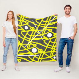Abstract minimalisme Gele linnen Grijze Blanket Fleece Deken