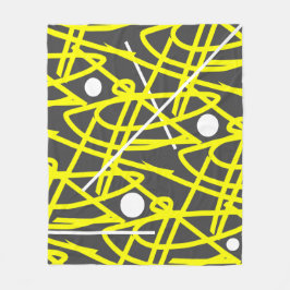 Abstract minimalisme Gele linnen Grijze Blanket Fleece Deken