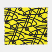 Abstract minimalisme lijnen zwart geel deken (Voorkant (Horizontaal))