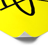 Abstract minimalisme lijnen zwart geel poster (Hoek)