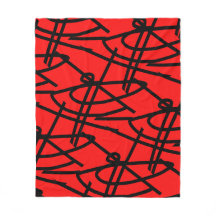 Abstract minimalisme lijnen zwart rode deken