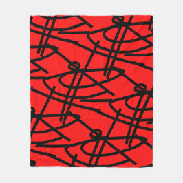 Abstract minimalisme lijnen zwart rode deken