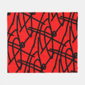 Abstract minimalisme lijnen zwart rode deken (Voorkant (Horizontaal))