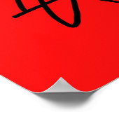 Abstract minimalisme lijnen zwart rood poster (Hoek)
