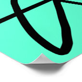 Abstract minimalisme lijnen zwart turquoise poster (Hoek)