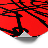 Abstract minimalisme Lines Black Red Poster (Hoek)