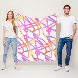 Abstract minimalisme Paarse roze linnen Blanket Fleece Deken