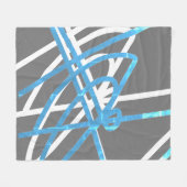 Abstract minimalisme Turquoise White Lines Blanket Fleece Deken (Voorkant (Horizontaal))