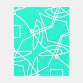 Abstract minimalisme Witlijnen Turquoise Blanket Fleece Deken (Voorkant)