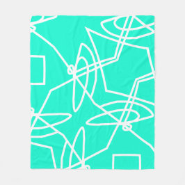 Abstract minimalisme Witlijnen Turquoise Blanket Fleece Deken