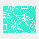 Abstract minimalisme Witlijnen Turquoise Blanket Fleece Deken (Voorkant (Horizontaal))