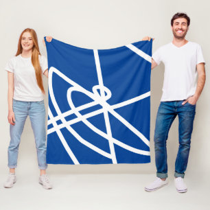 Abstract minimalisme Witte lijnen Blauwe Blanket Fleece Deken
