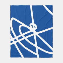 Abstract minimalisme Witte lijnen Blauwe Blanket Fleece Deken