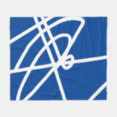 Abstract minimalisme Witte lijnen Blauwe Blanket Fleece Deken (Voorkant (Horizontaal))