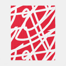 Abstract minimalisme Witte lijnen Rode Blanket Fleece Deken