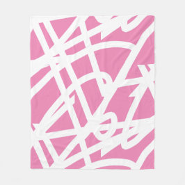 Abstract minimalisme witte lijnen roze deken