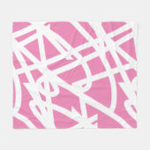 Abstract minimalisme witte lijnen roze deken (Voorkant (Horizontaal))