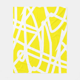 Abstract minimalisme Witte linnen Gele Blanket Fleece Deken
