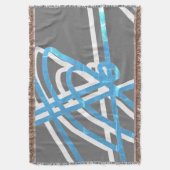 Abstract minimalisme witte turquoise lijnen deken (Voorkant Verticaal)