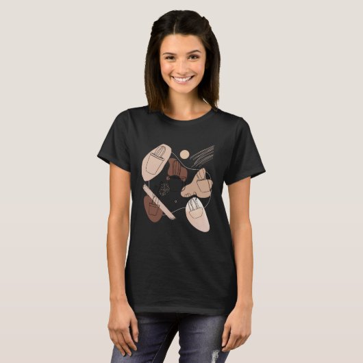 Abstract Minimalist Cactus Aesthetic Boho Cactus T-shirt (Voorkant volledig)