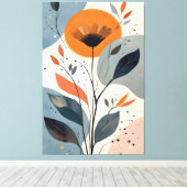 Abstract Minimalist Floral Botanical Art Illustrat Canvas Afdruk (Insitu (Houten vloer))
